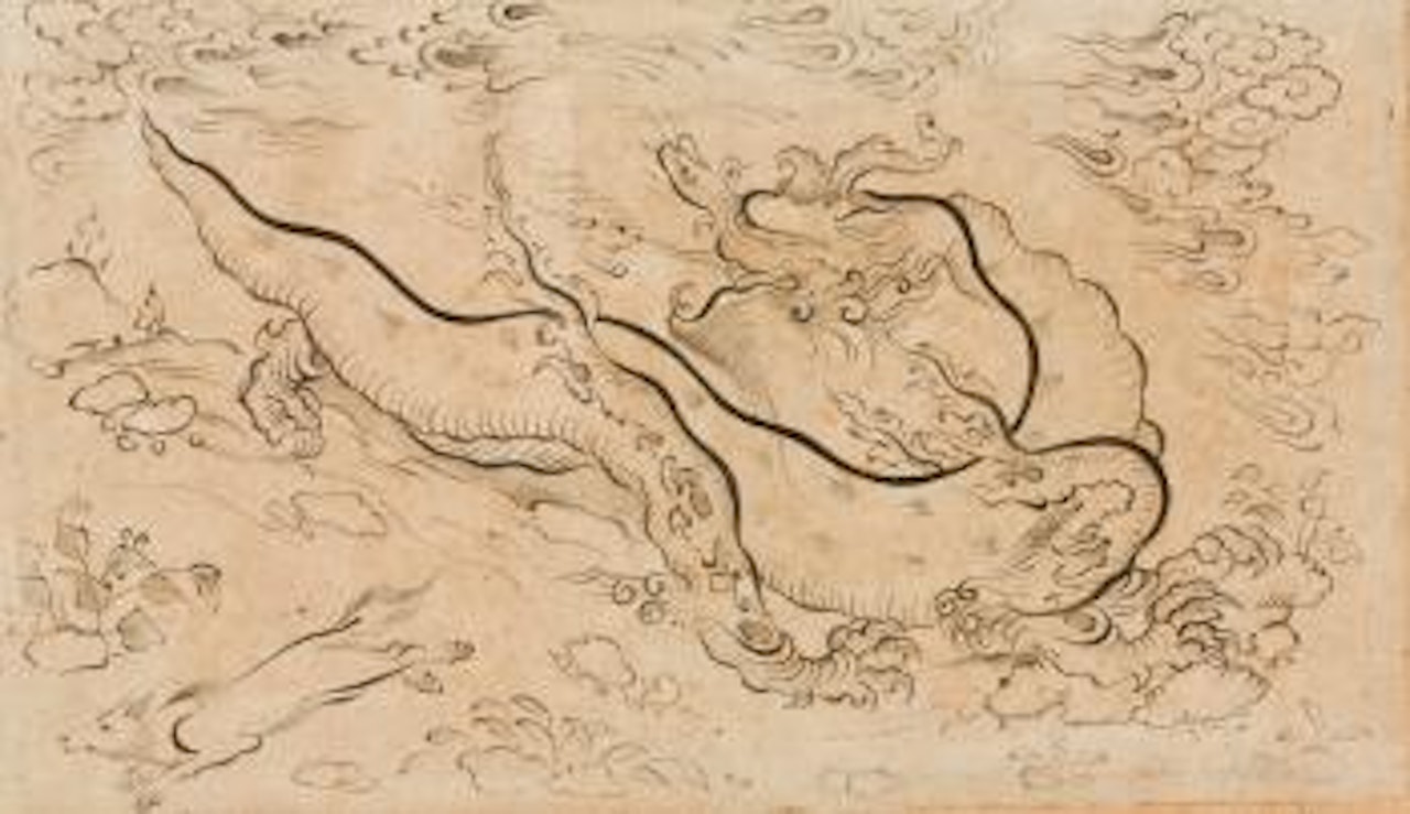 A Dragon within a Landscape by Safavid School