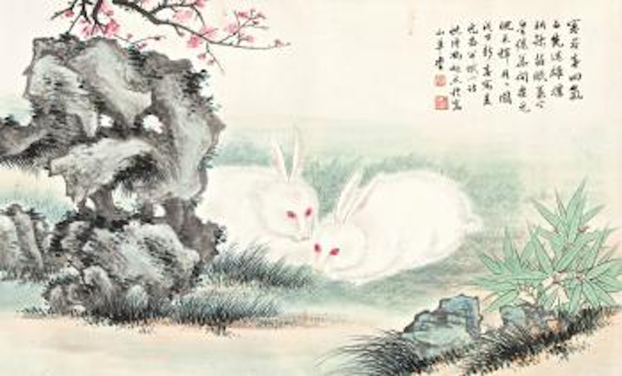 Rabbits In The Garden by Feng Chaoran