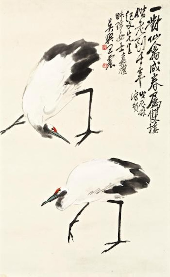 A Pair Of Cranes by Wang Zhen