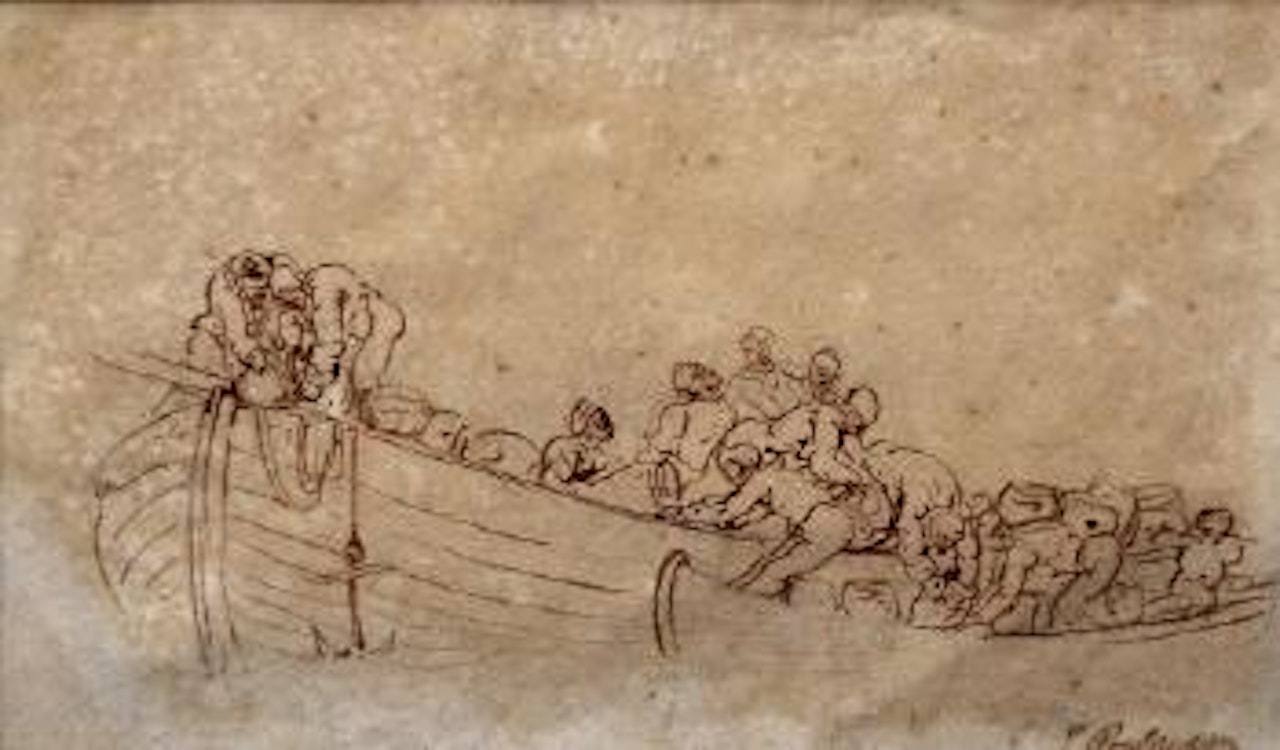 Smugglers unloading barrels by Thomas Rowlandson
