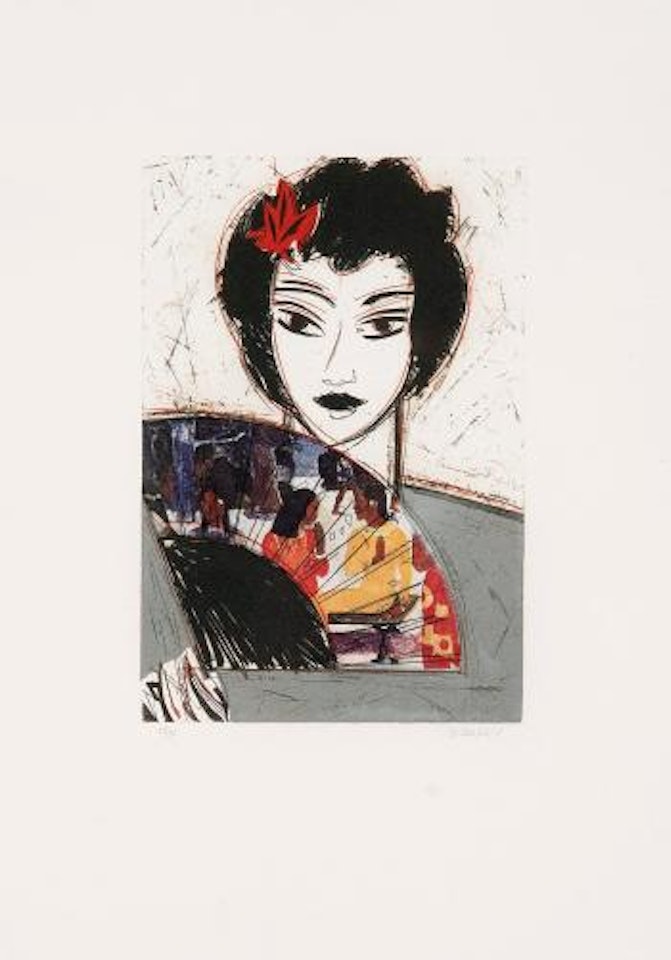 Mujer con abanico by Manolo Valdés