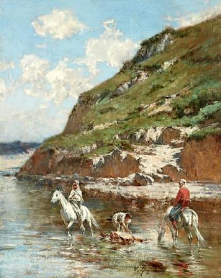 Cavaliers dans l'oued by Victor Pierre Huguet