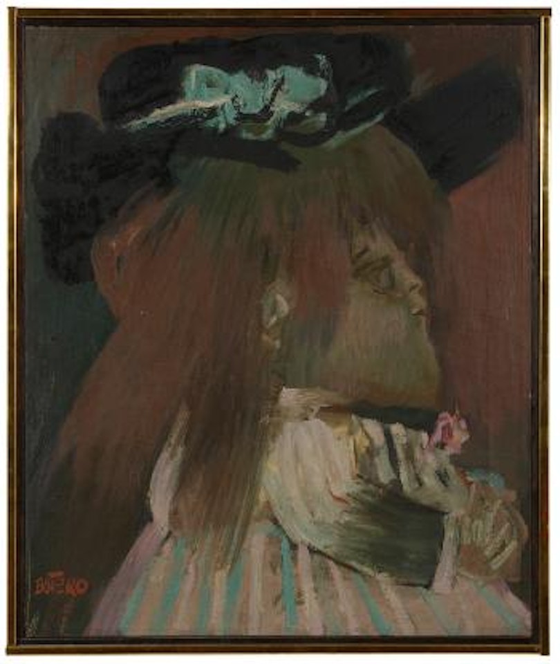 Girl with black hat by Fernando Botero