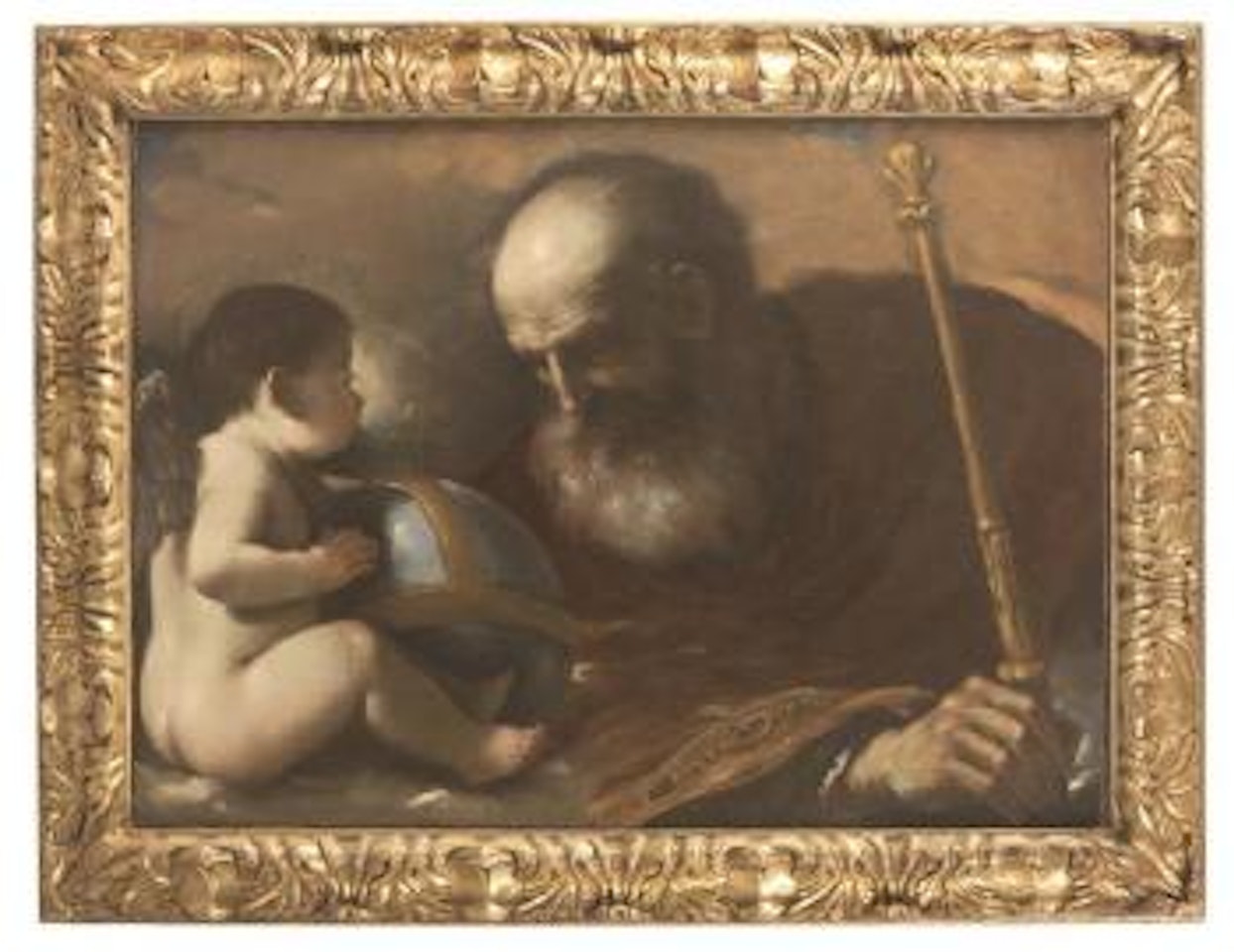 Dieu le Père avec un ange by Guercino