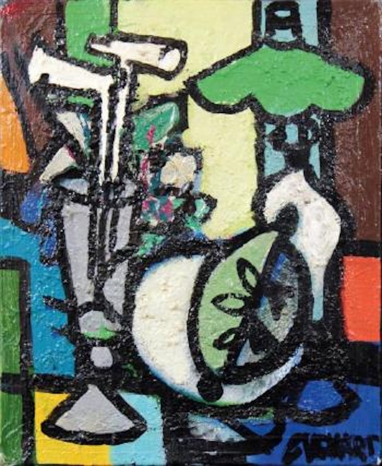 Nature morte à la lampe à huile by Claude Venard