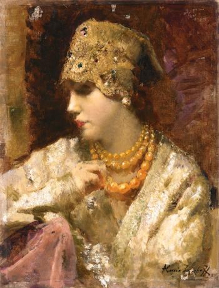 Portrait of A Lady in Russian Costume by Alessio Issupoff