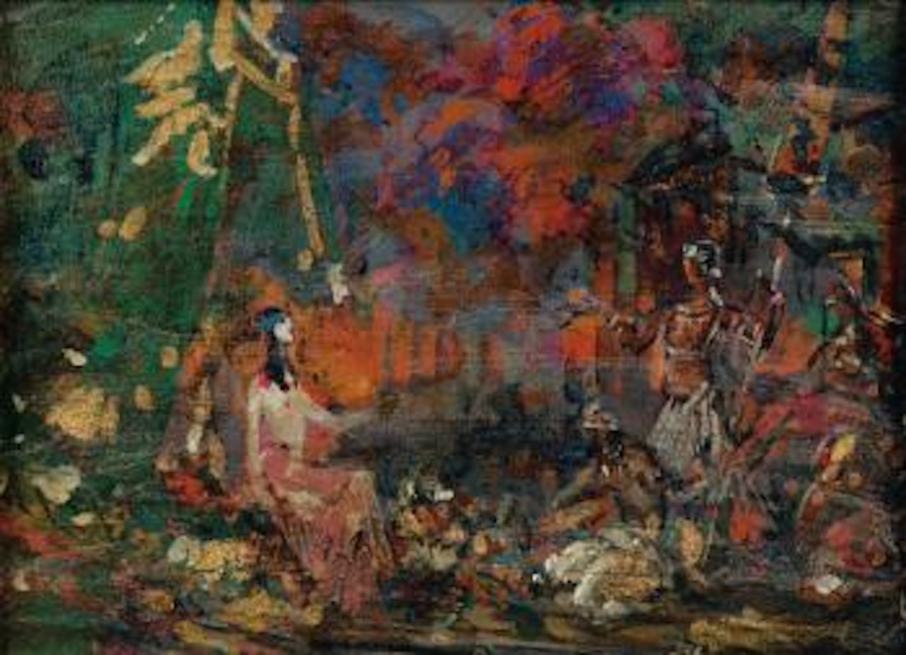 Night View of Paris and Stage Design by Konstantin Alekseevich Korovin