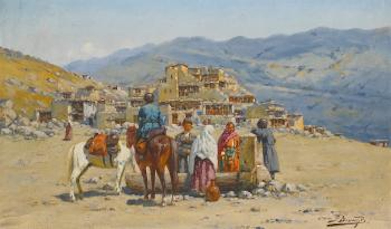 At The Water Trough by Richard Karlovich Zommer