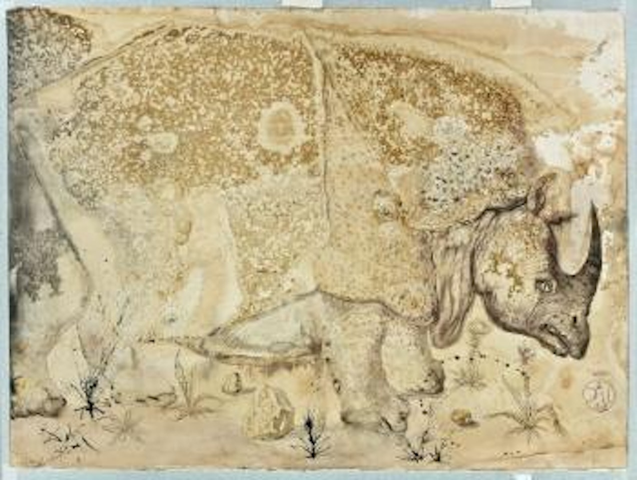 Le rhinoceros, hommage à Albrecht Dürer by Salvador Dali