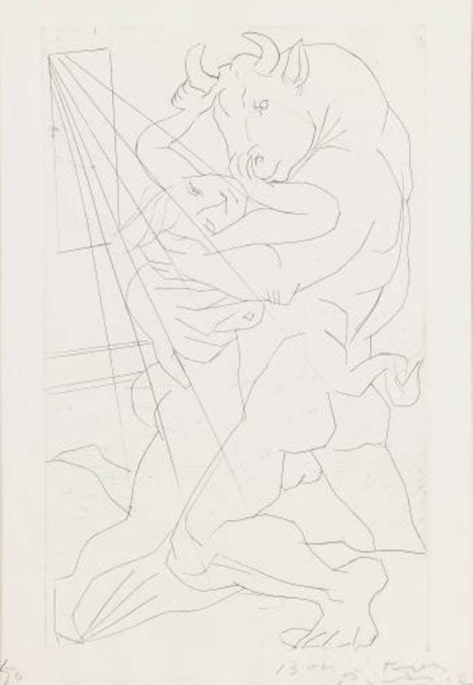 Minotaure Embrassant Une Femme (Bloch 283; Baer 431 B B) by Pablo Picasso