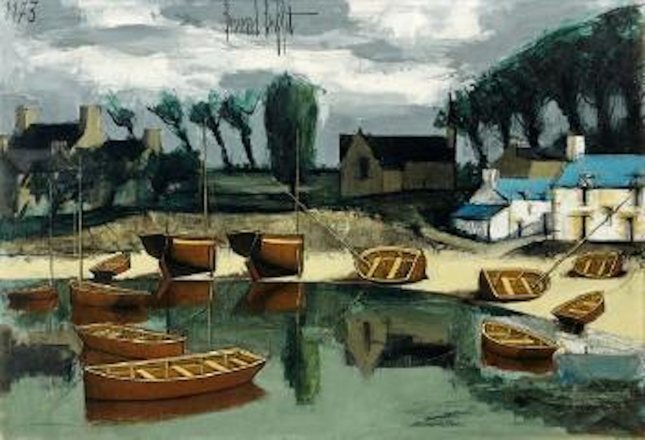 Saint-Marine, le port à marée basse by Bernard Buffet