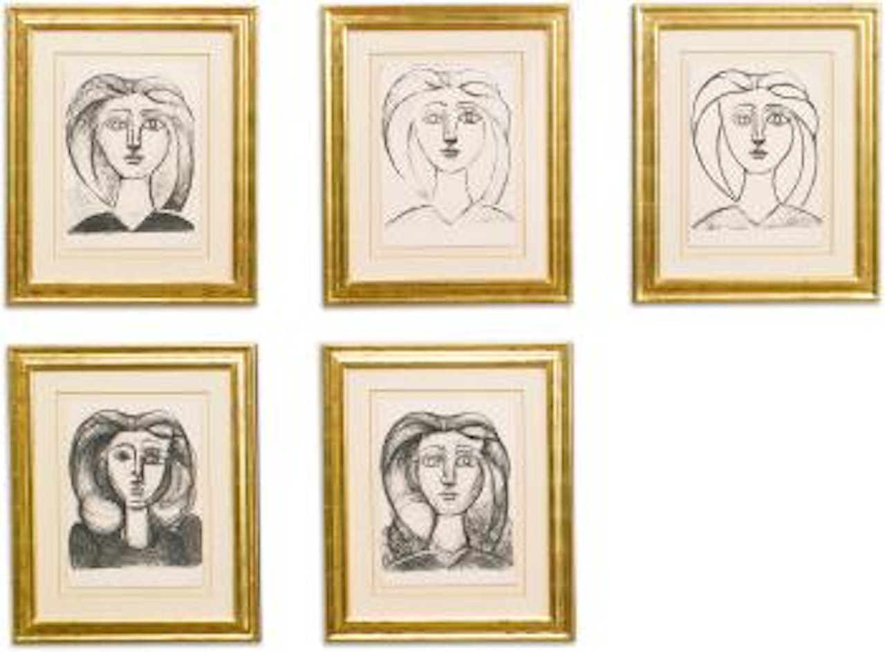 Jeune Fille Aux Grands Cheveux (Bloch 380; Mourlot 12; PicassoÂ Project 12) by Pablo Picasso