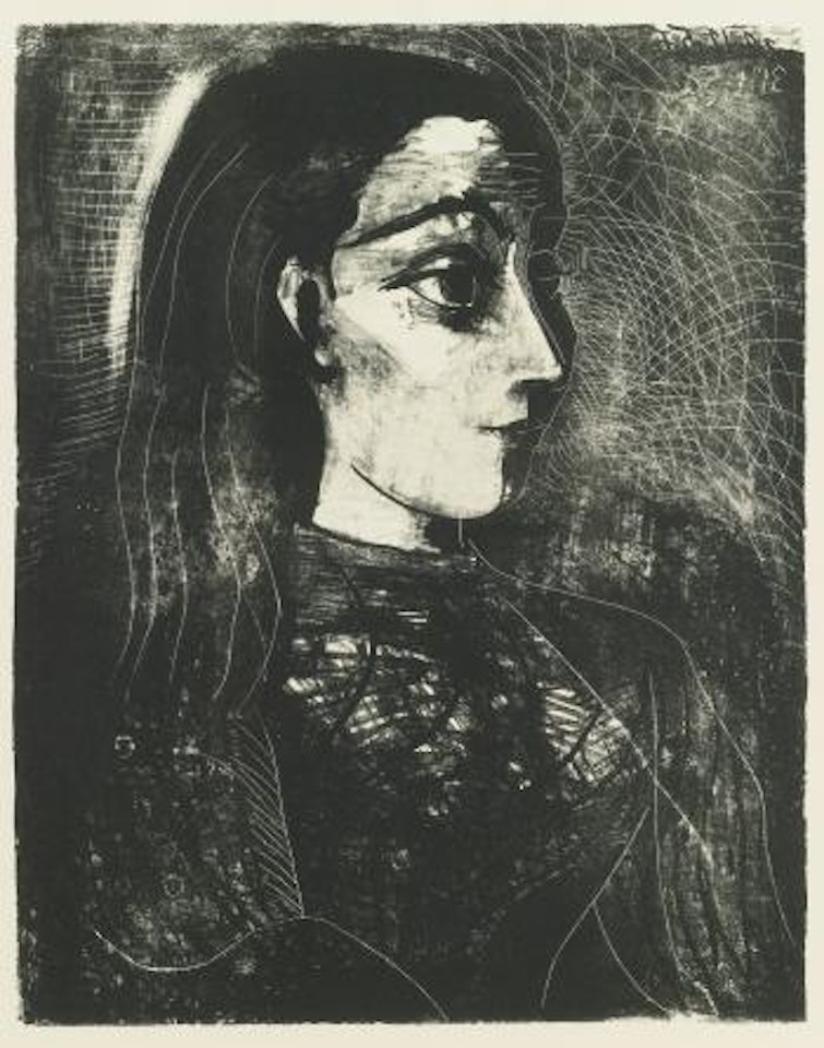 Femme Au Chignon - Jacqueline De Portrait A Droite (Bloch 853; Mourlot 310; PicassoÂ Project 310 2) by Pablo Picasso