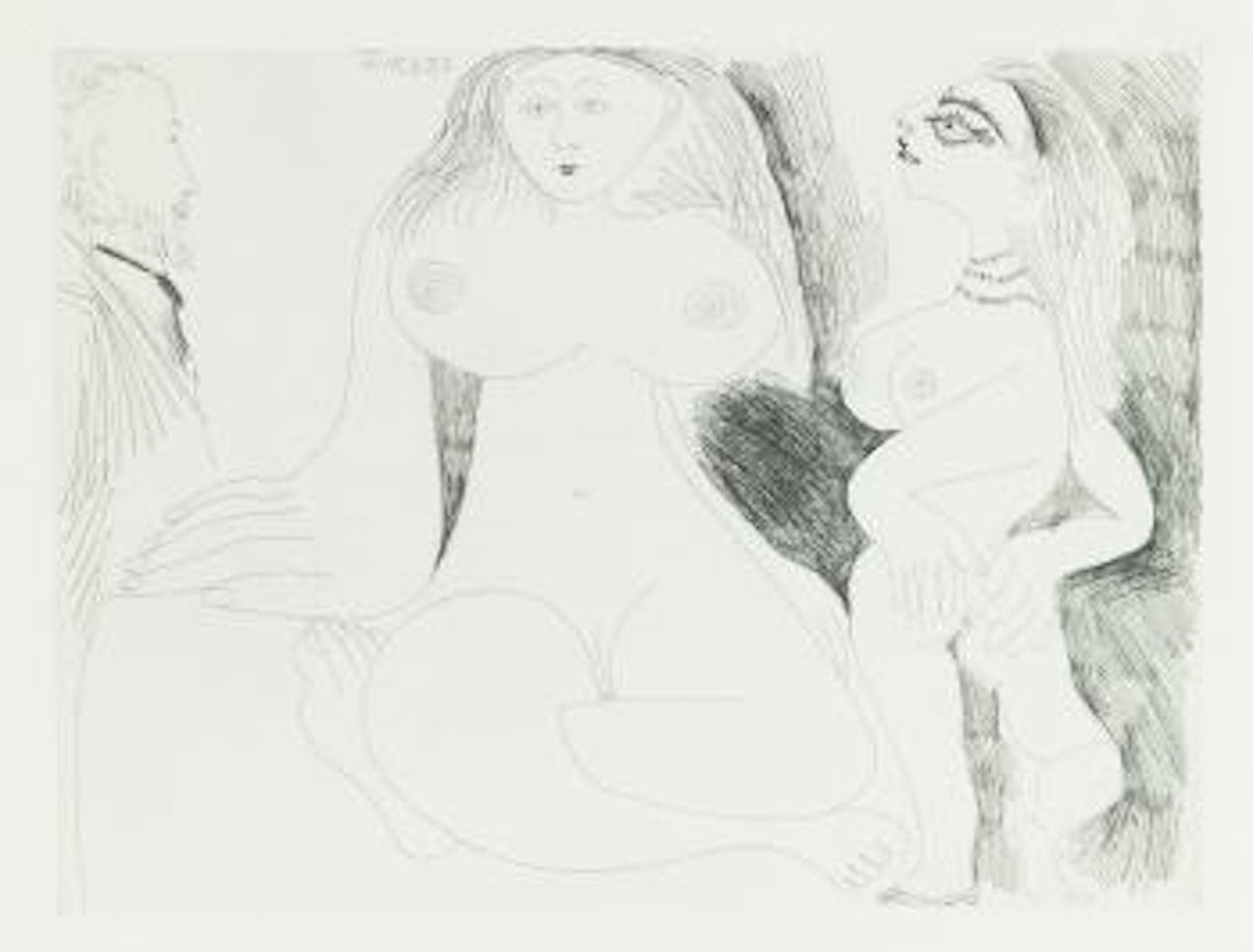 Scene De SÃ©duction Entre Deux Filles, Avec Degas Voyeur (Bloch 1951; Baer 1960) by Pablo Picasso