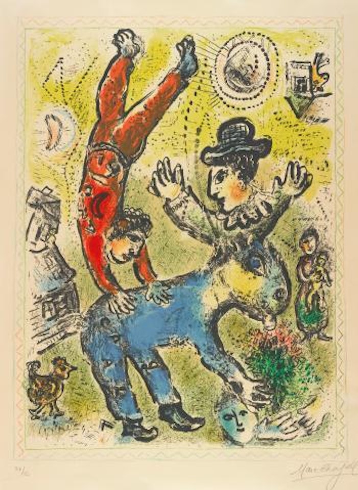 The Red Acrobat (M. 717) by Marc Chagall