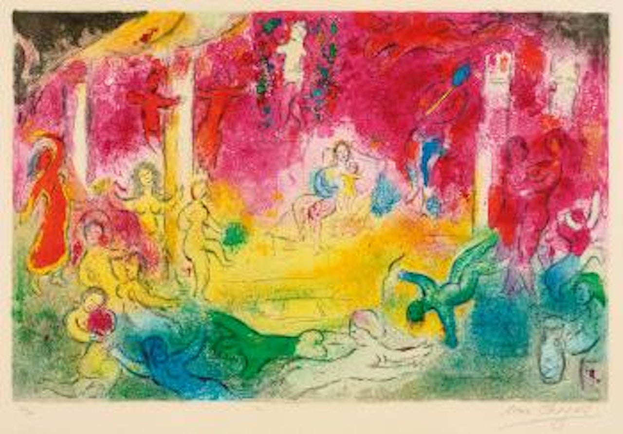 Temple And The History Of Bacchus (M. 346) by Marc Chagall