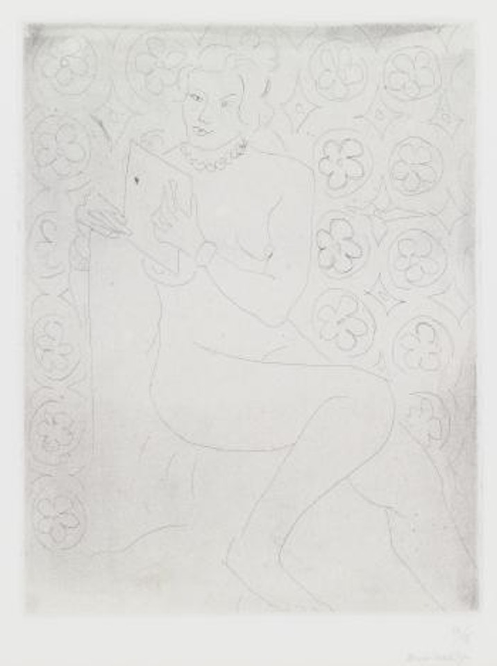 Figure Lisant, Fond Moucharabieh (Duthuit 132) by Henri Matisse