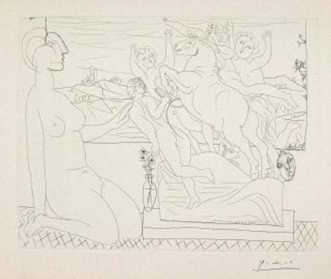 Modele Contemplant Un Groupe Sculpte (B. 175; Ba. 328) by Pablo Picasso