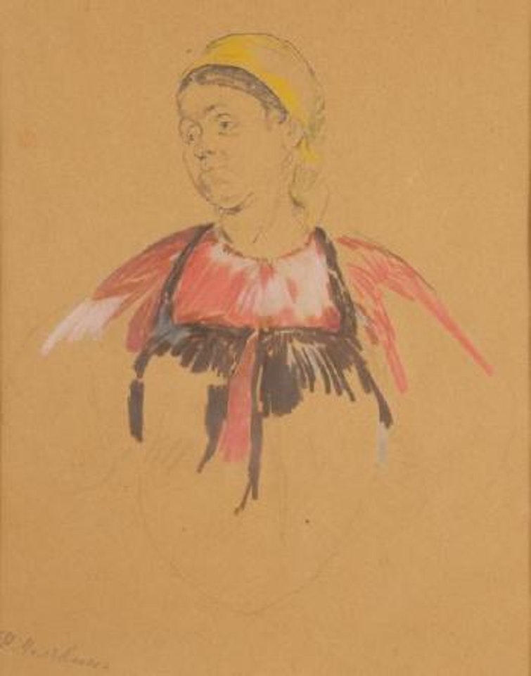 Femme russe au fichu jaune by Filip Malyavin