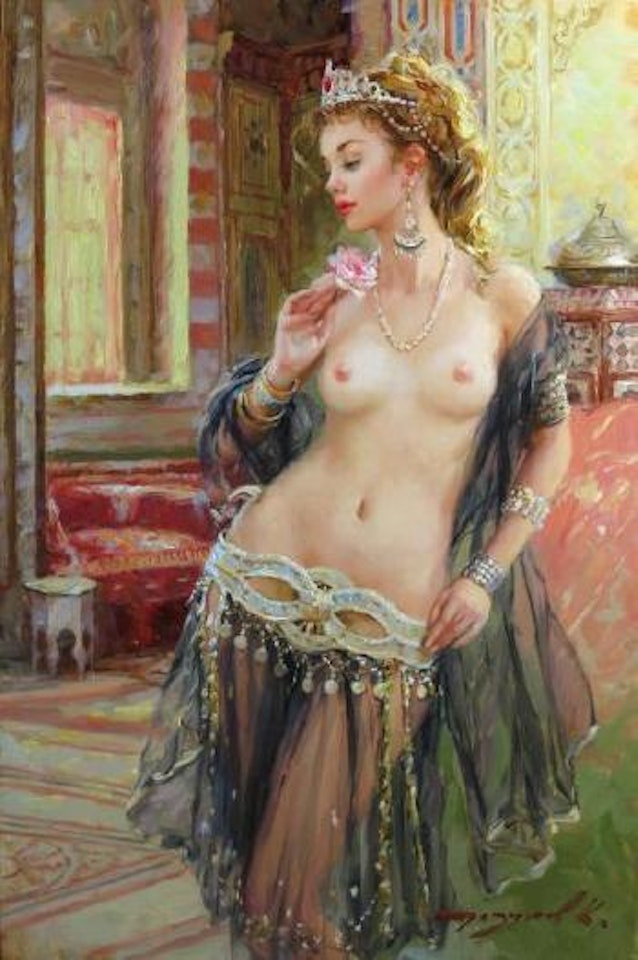 Odalisque à la rose by Constantin Razoumov