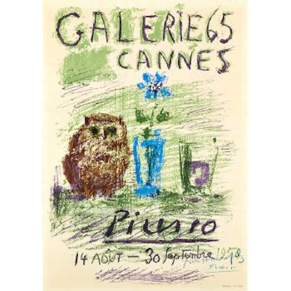 Hibou, Verre Et Fleur, Galerie 65, Cannes by Pablo Picasso