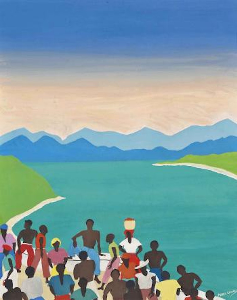 People before a Coastal Inlet, Jamaica by Noel Coward