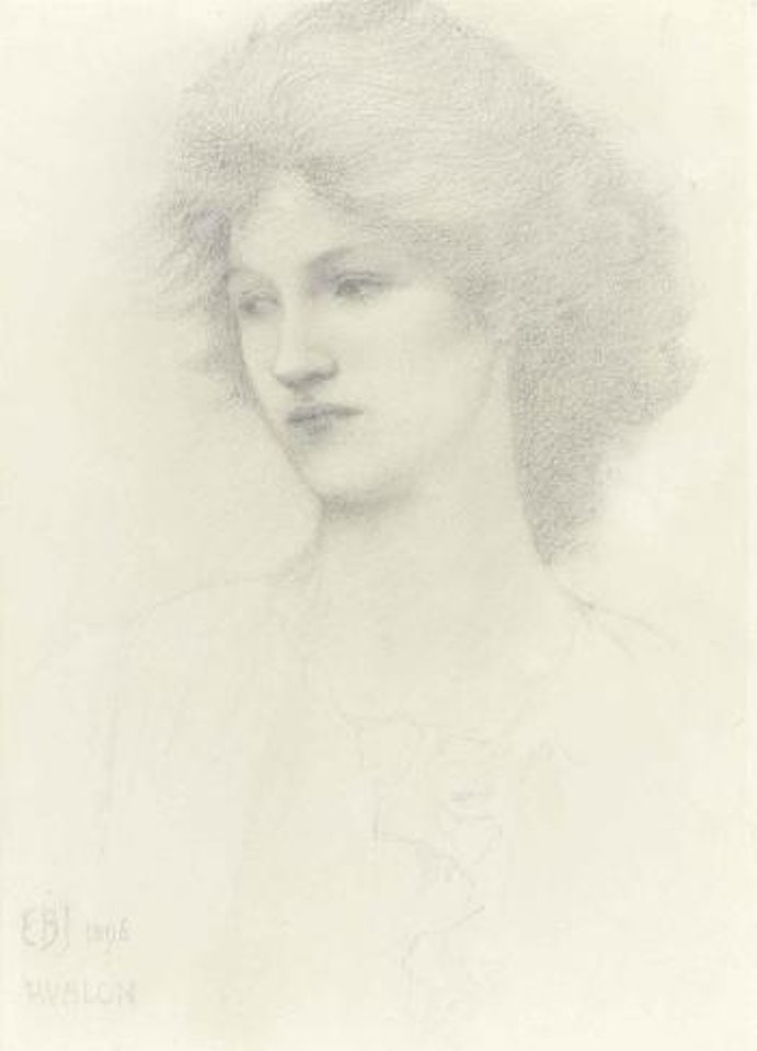 A Study of Olive Maxse for one of the mourning Queens in 'The Sleep of King Arthur in Avalon' by Edward Coley Burne-Jones