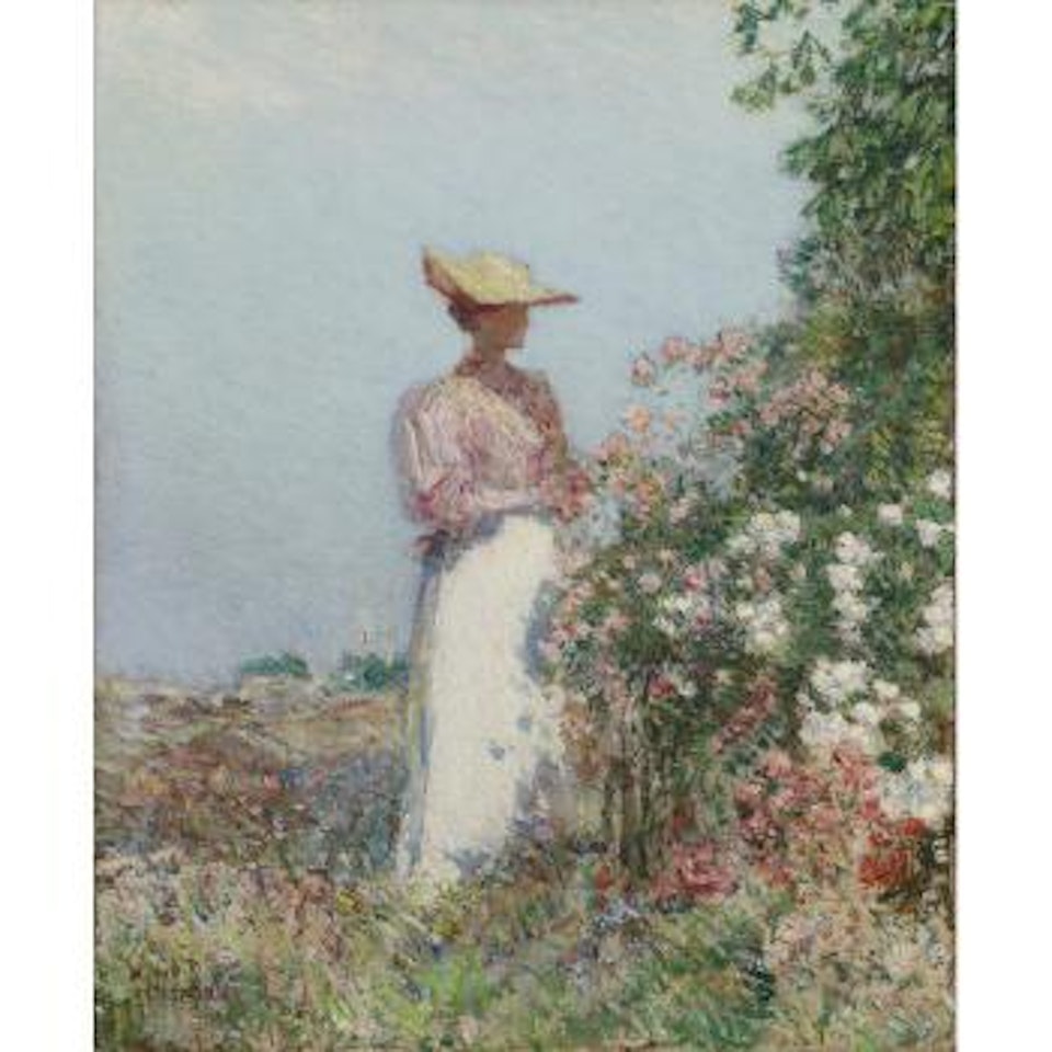 Lady in a Garden by Childe Hassam