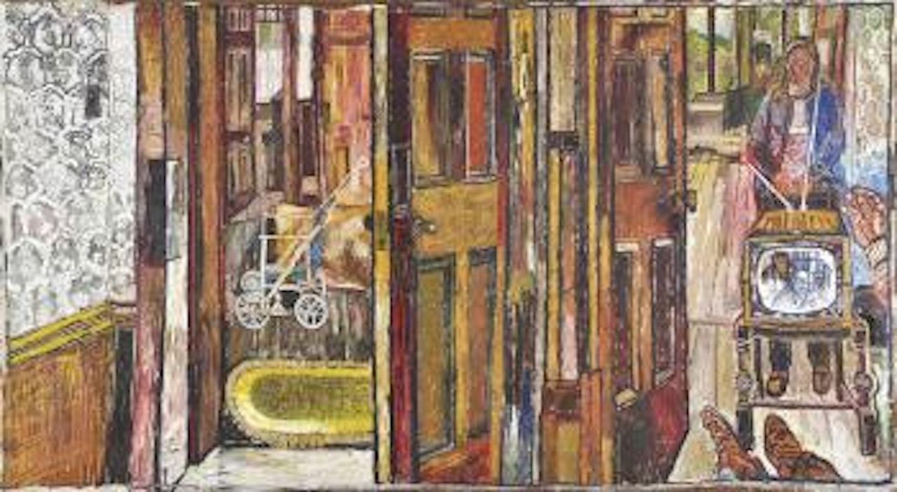 Bratby watching TV by John Bratby