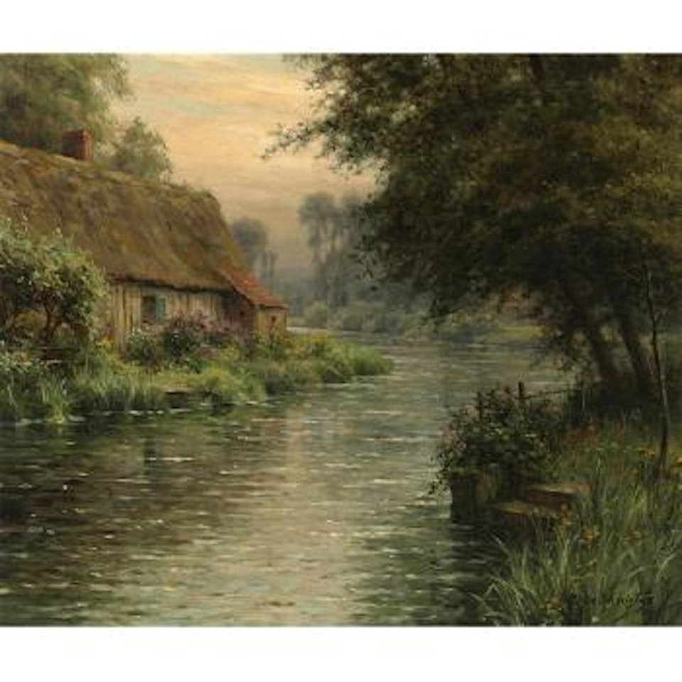 Cottage along the river by Louis Aston Knight