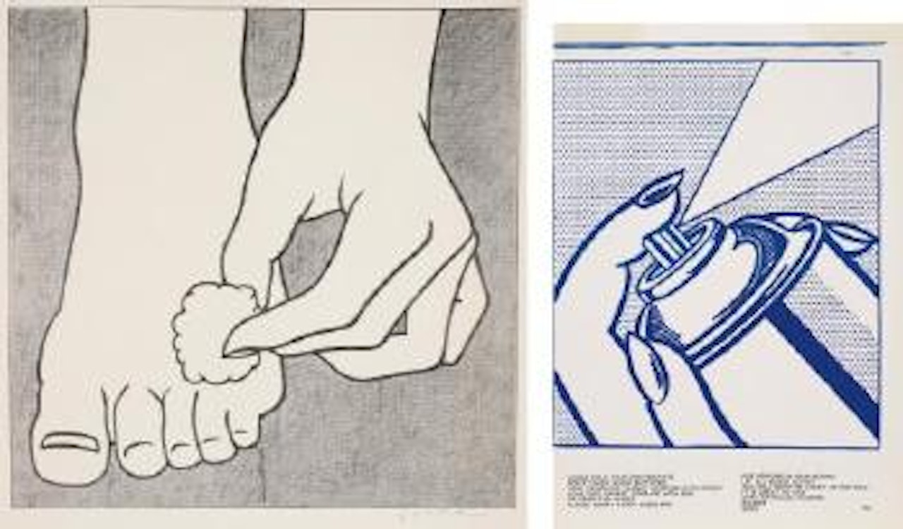 Foot Medication Poster; and Spray Can, from 1¢ Life by Roy Lichtenstein