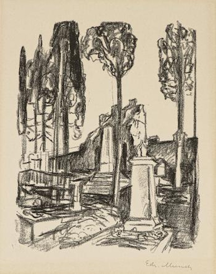 P.A. Munch's Tombstone in Rome by Edvard Munch