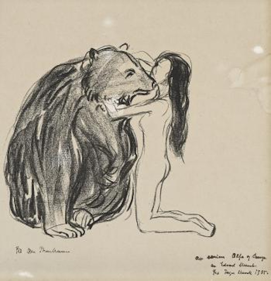The Woman and the Bear by Edvard Munch