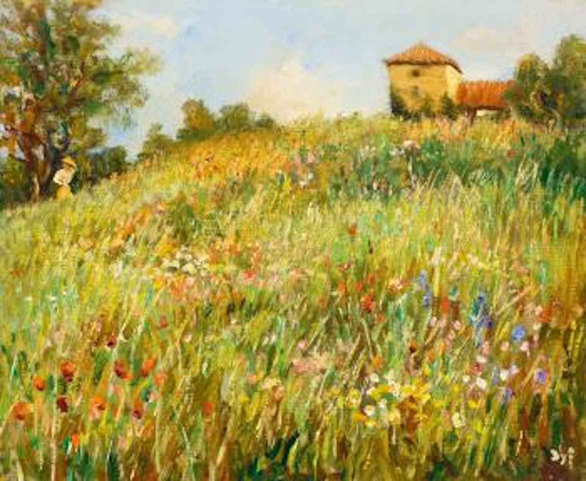 Cueillette Des Fleurs En Provence by Marcel Dyf