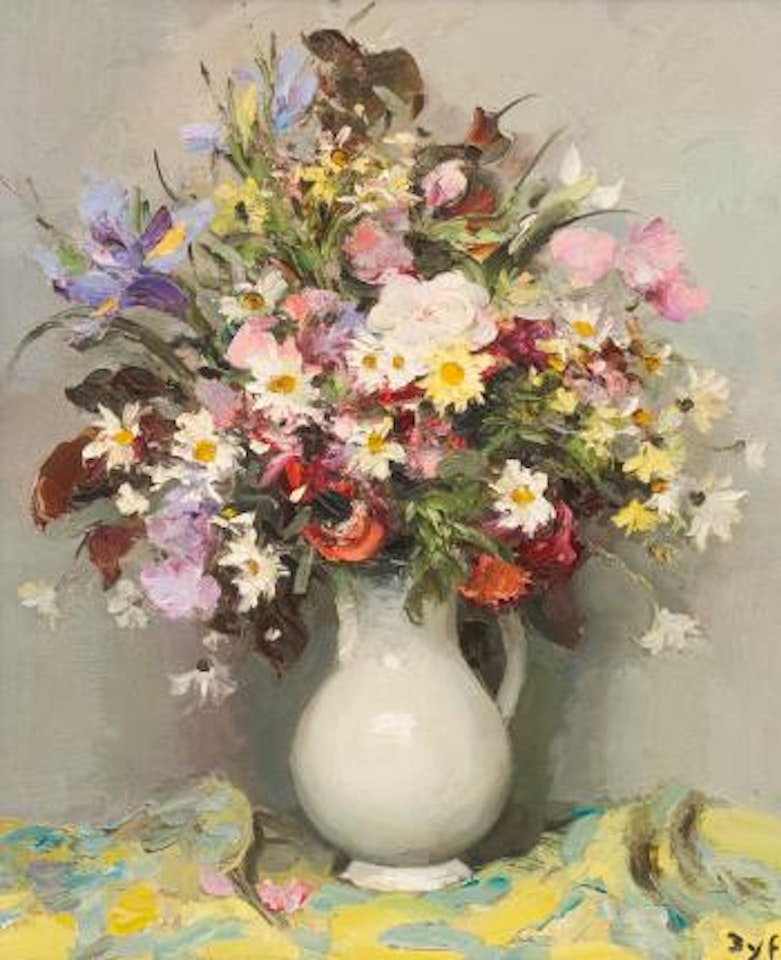 Bouquet Avec Iris Bleu by Marcel Dyf