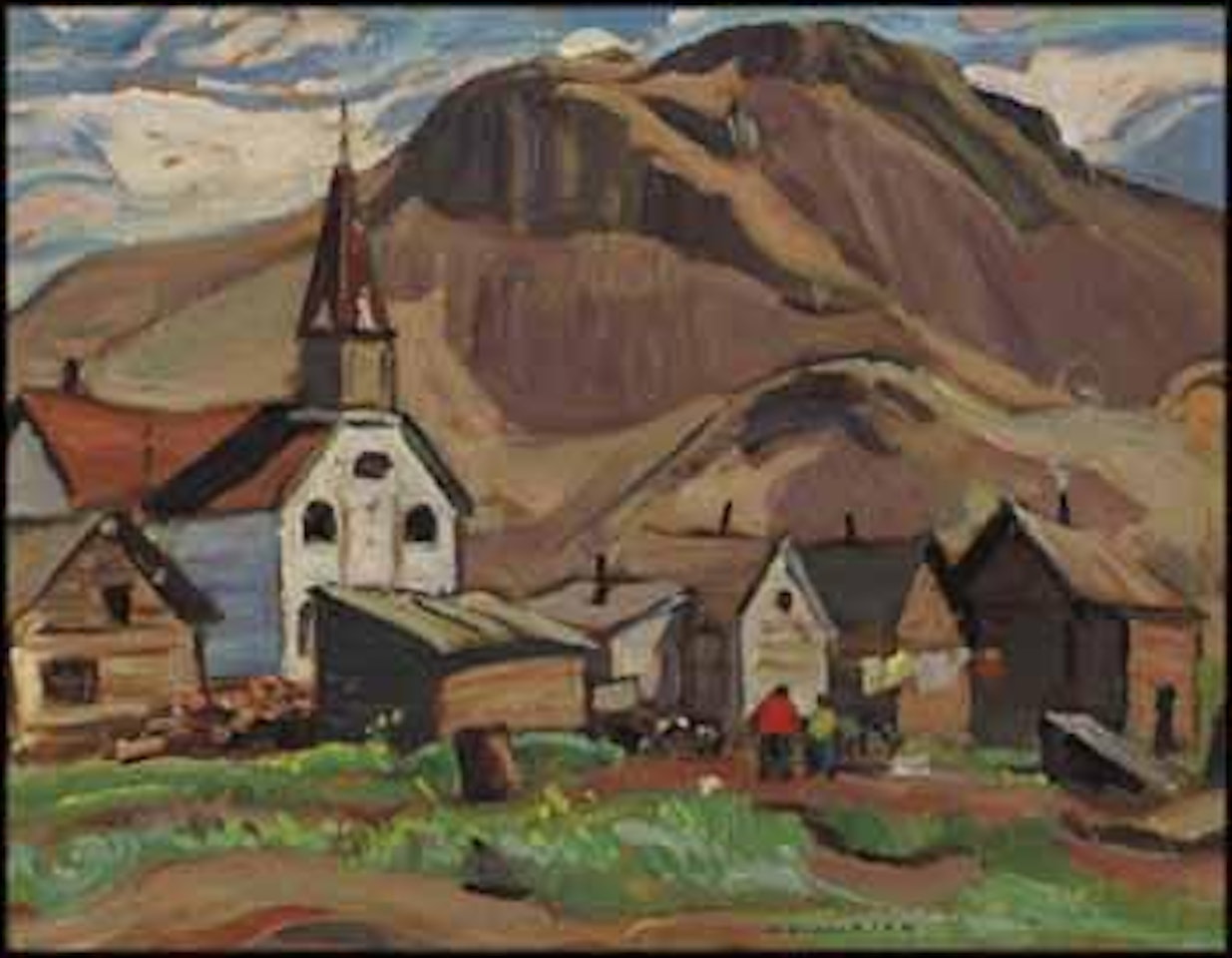 Indian Village, Kamloops / Rolling Hills (verso) by Alexander Young Jackson