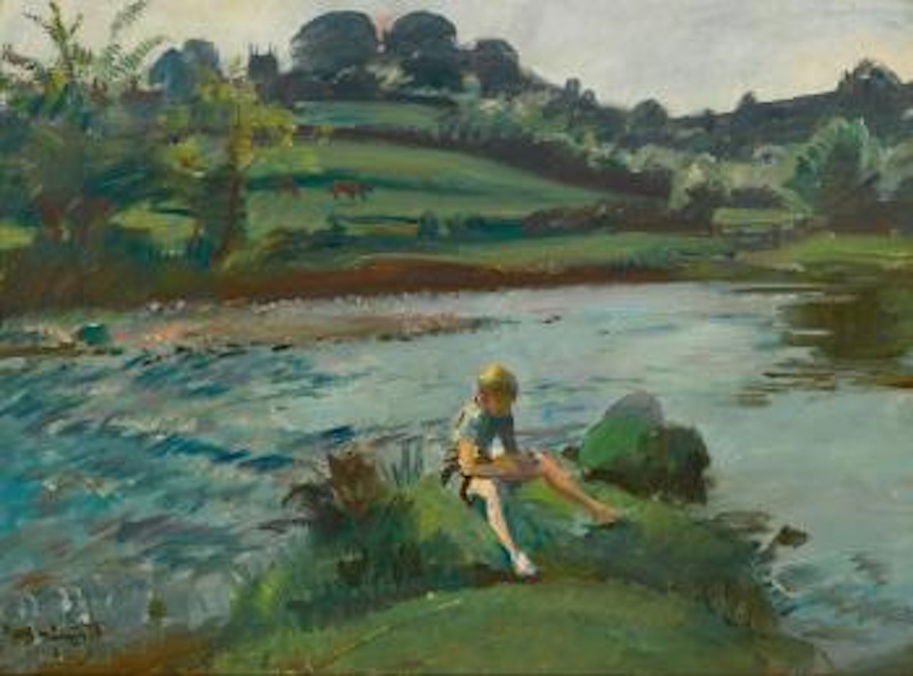 Withypool By The Barle, Exmoor by Alfred James Munnings