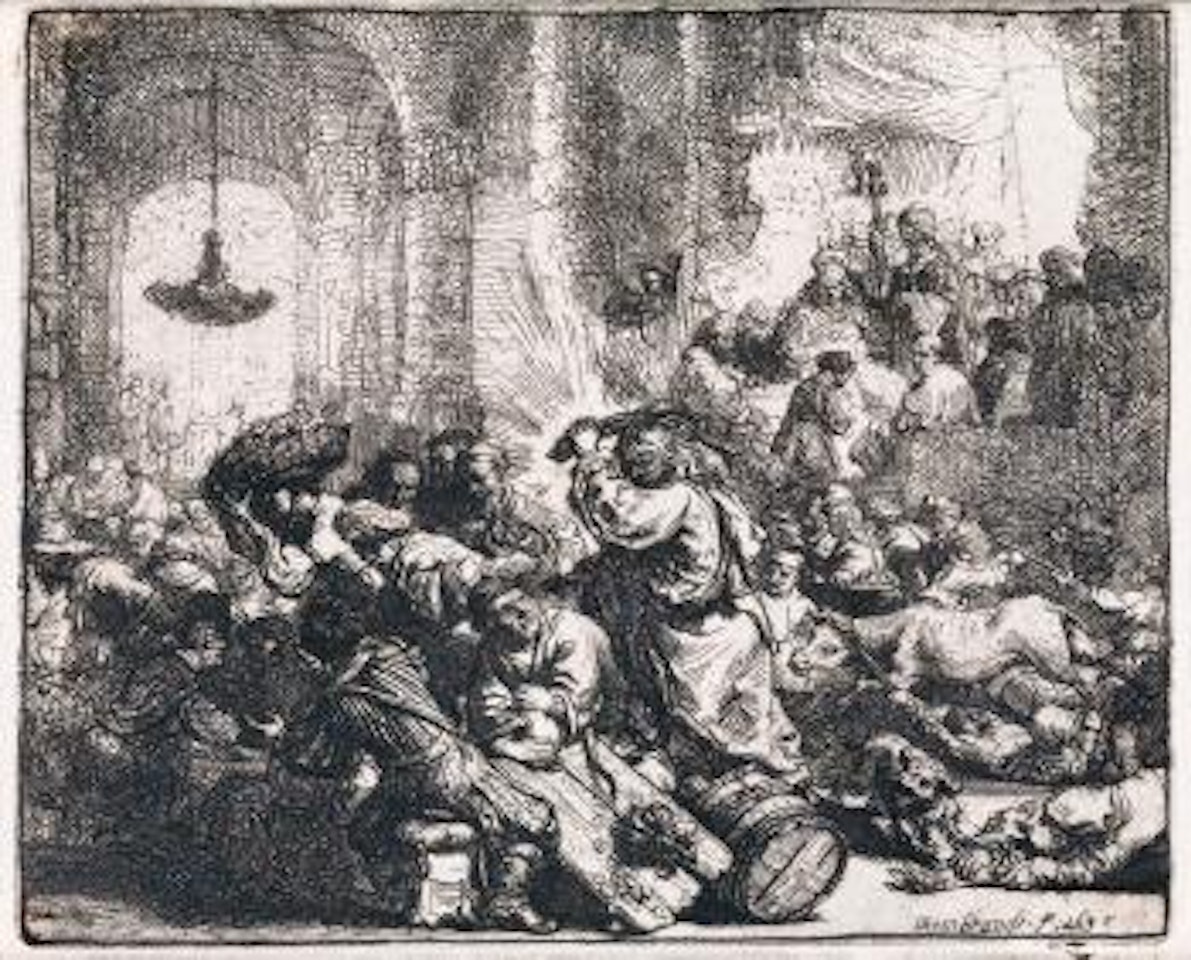 Christ Driving the Money Changers from the Temple by Attributed to Rembrandt Harmensz van Rijn