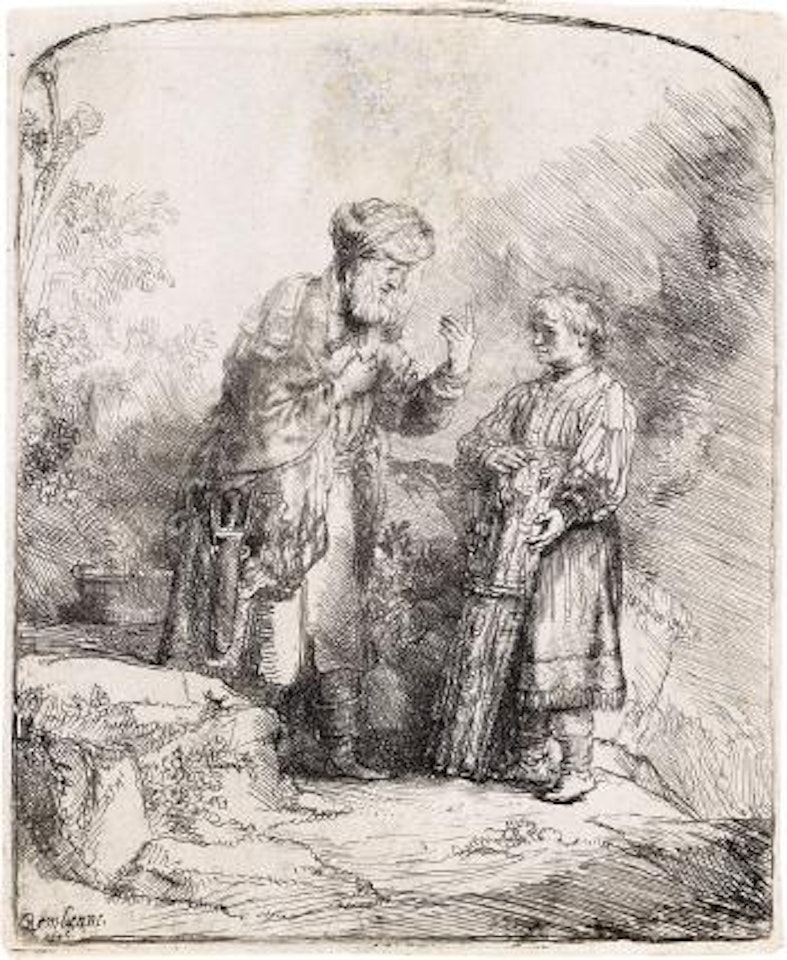 Abraham and Isaac by Attributed to Rembrandt Harmensz van Rijn