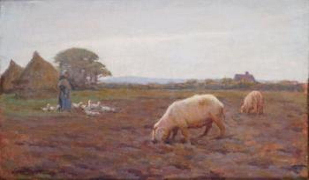 La gardeuse d'oies à Étaples by Henri Le Sidaner