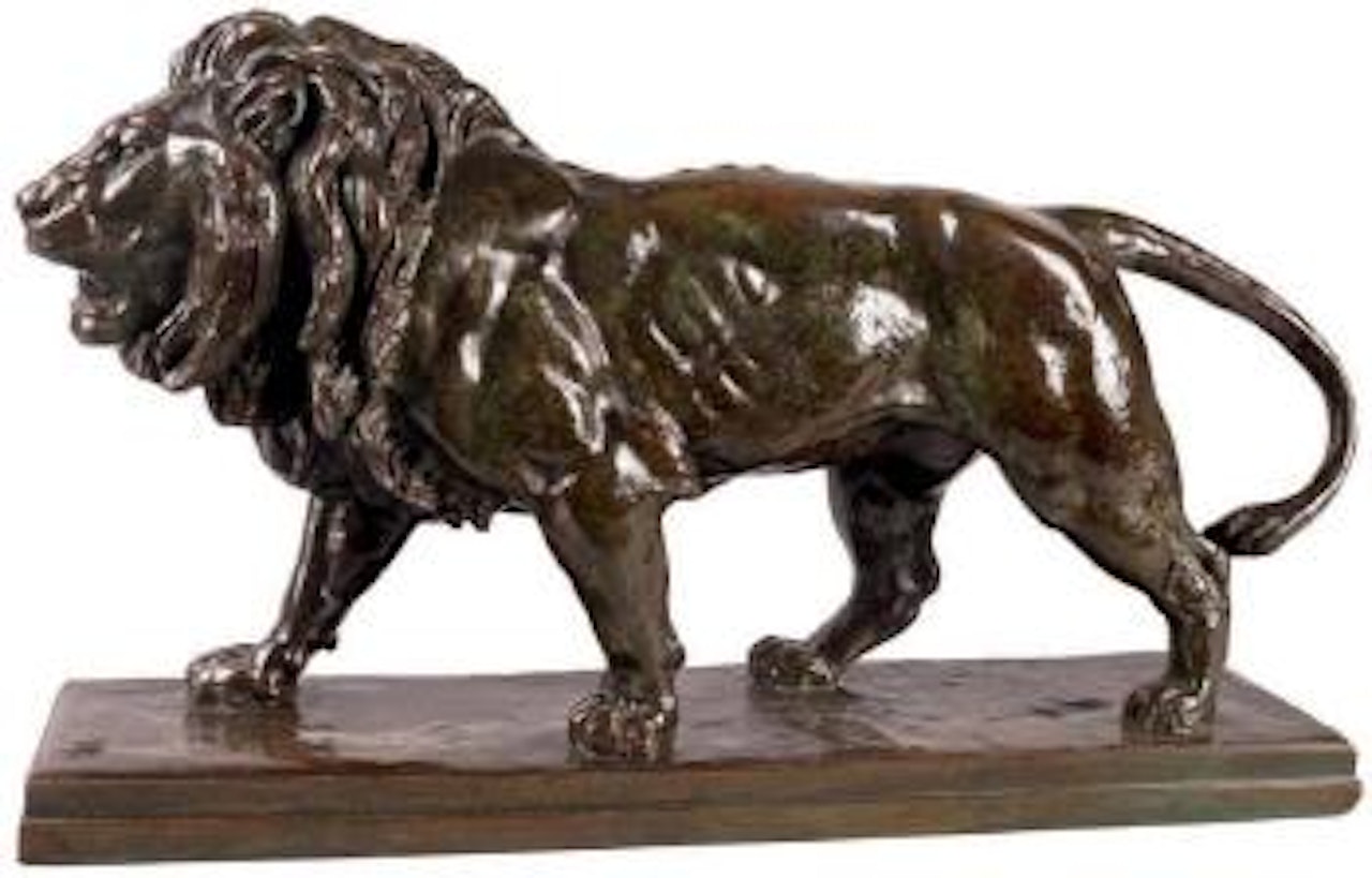 Lion qui marche sur plinthe by Antoine-Louis Barye