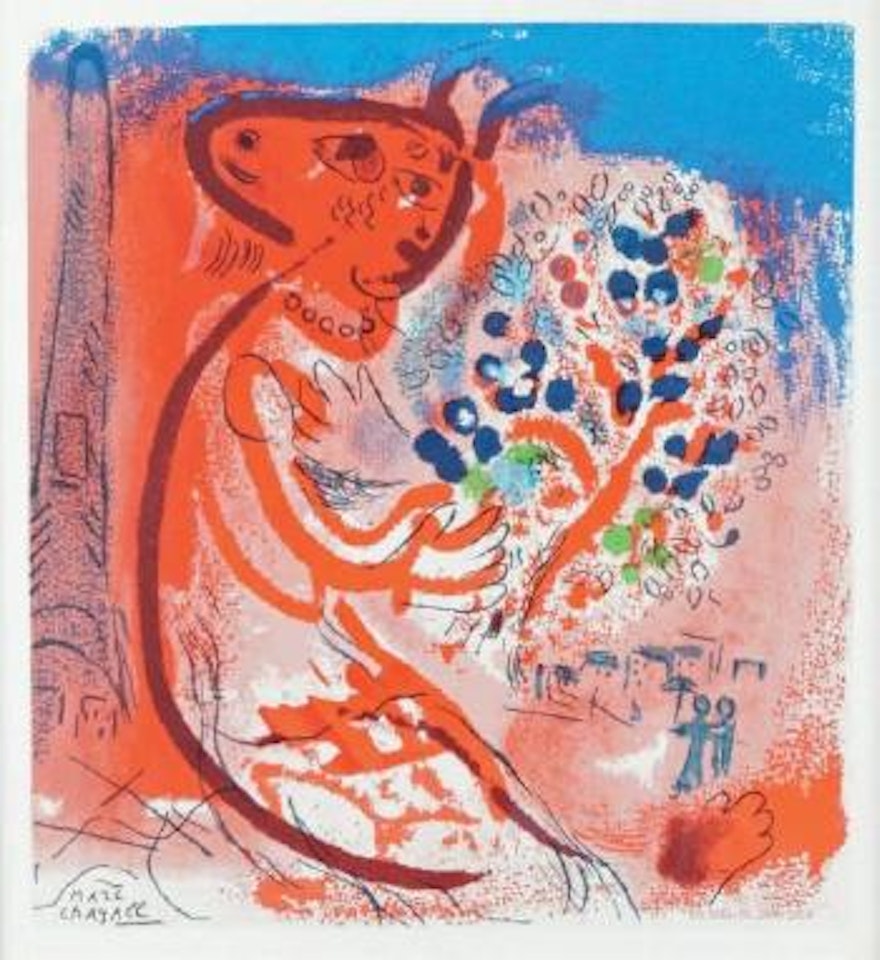 Personnage juché sur un cheval by Marc Chagall