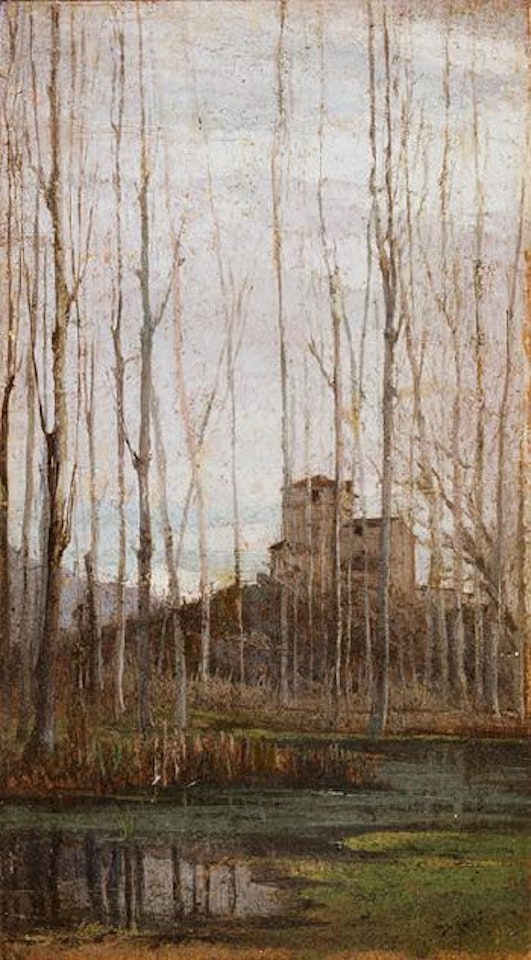 Pioppi presso l'antico casale by Giuseppe de Nittis