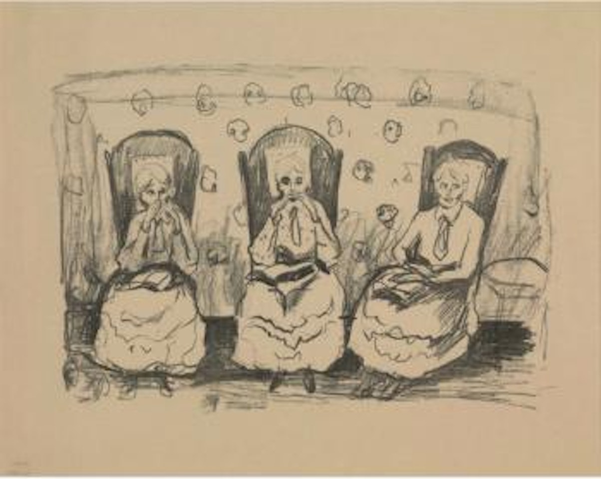 Tre gamle damer by Edvard Munch