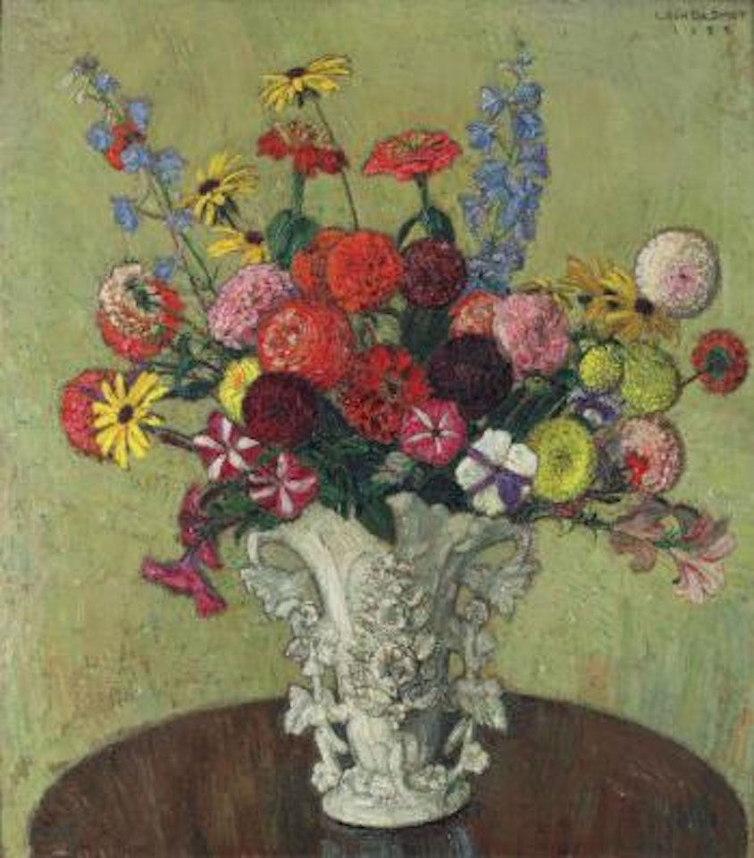 Flowers in a vase by Leon de Smet