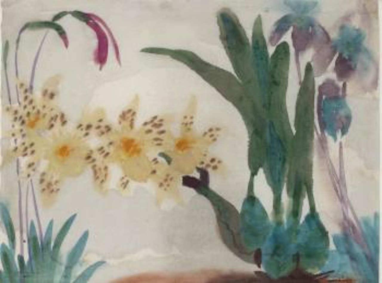 Blumenstilleben mit orchideen by Emil Nolde