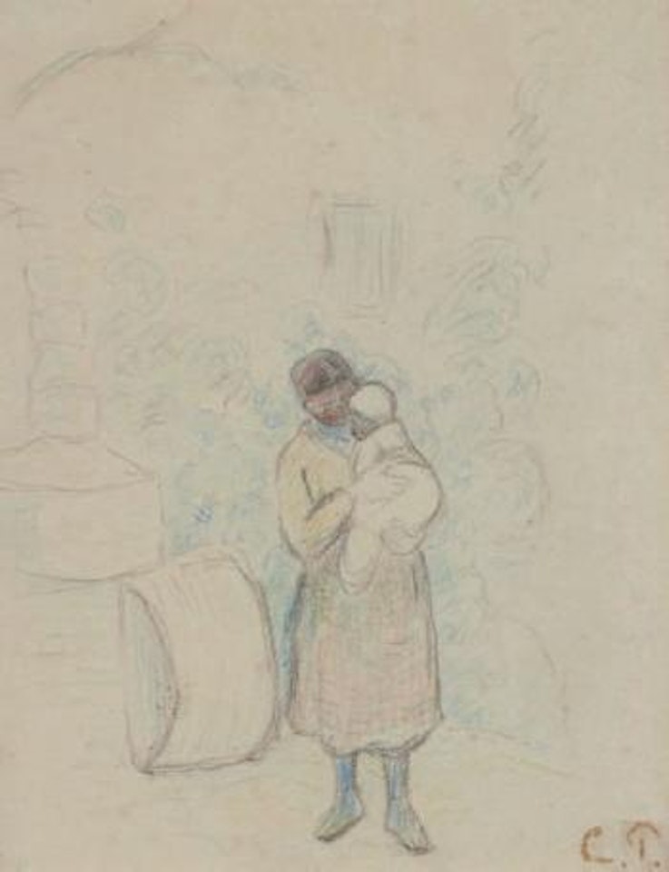 Femme et enfant by Camille Pissarro