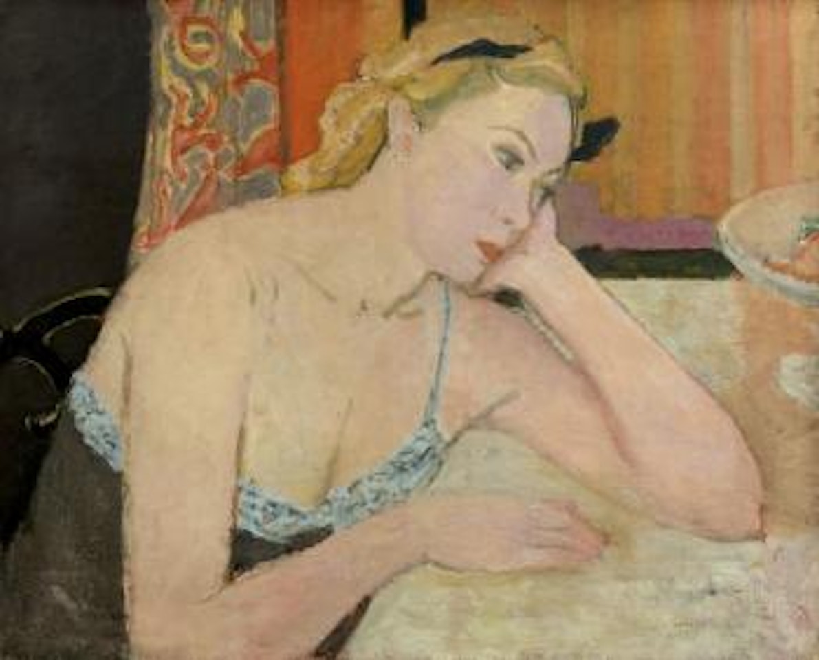 Femme au corsage bleu by Maurice Brianchon