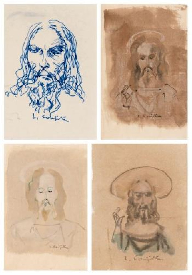 Christ (1, 2). Le Christ. Christ auréole by Leonard Tsuguharu Foujita