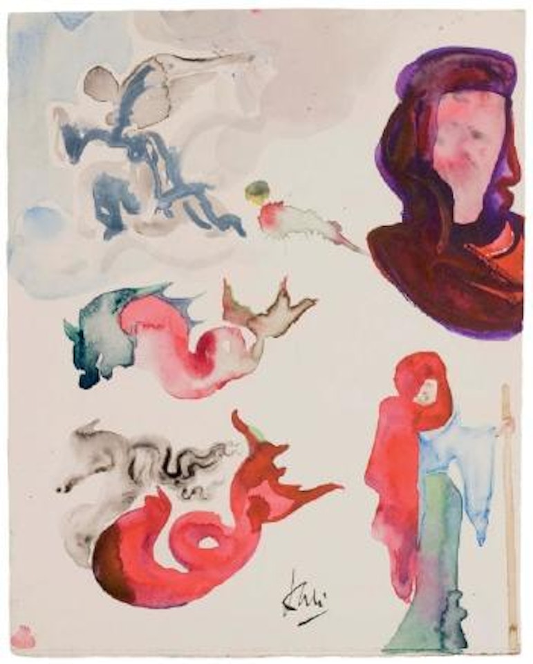 Anges et diverses figures by Salvador Dali
